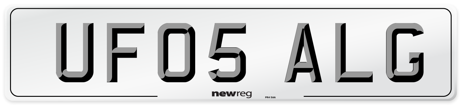 UF05 ALG Number Plate from New Reg